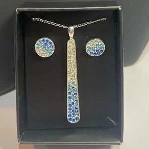 New In Box Rhinestone Necklace & Earrings